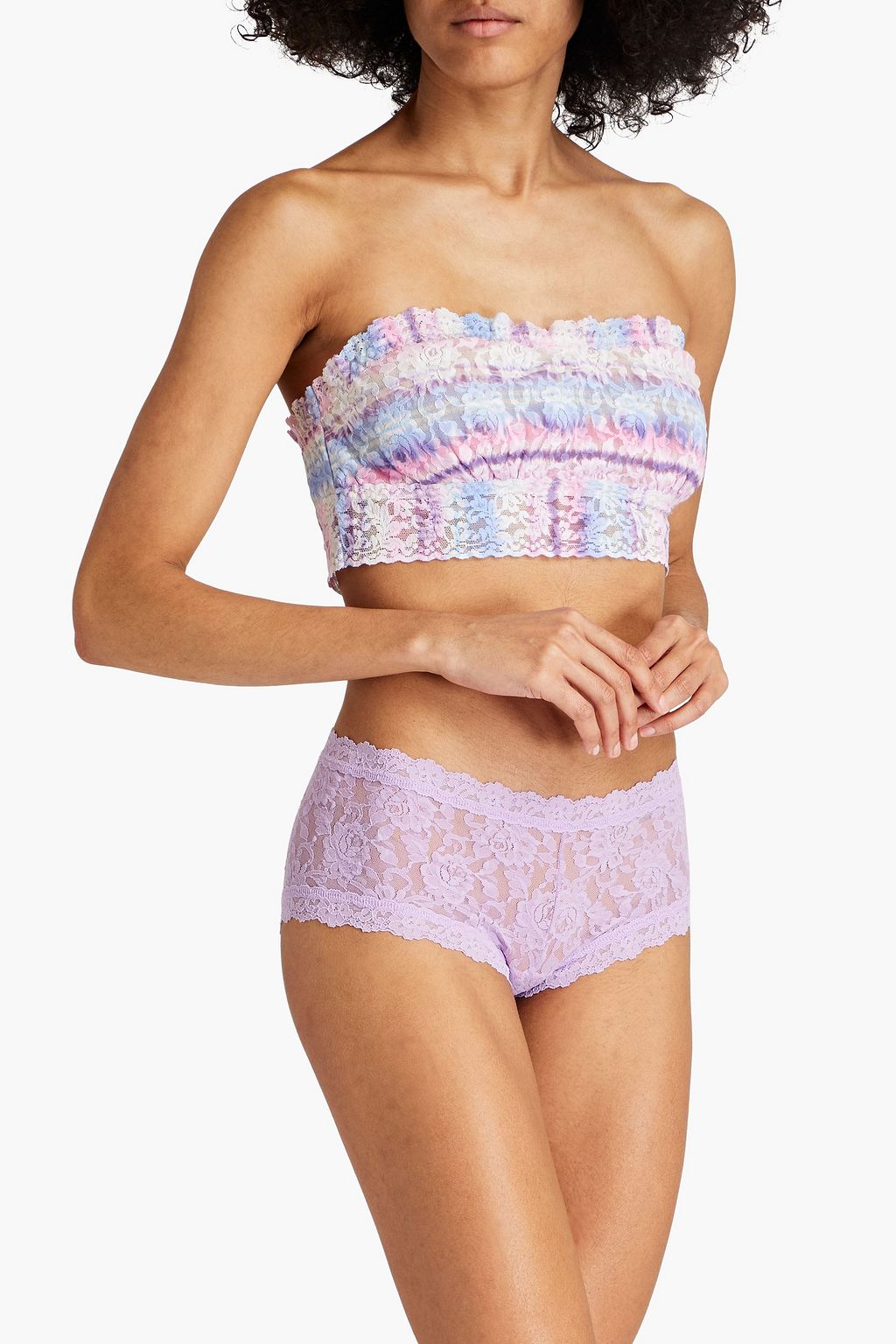 HANKY PANKY Tie-dyed stretch-lace bandeau bra