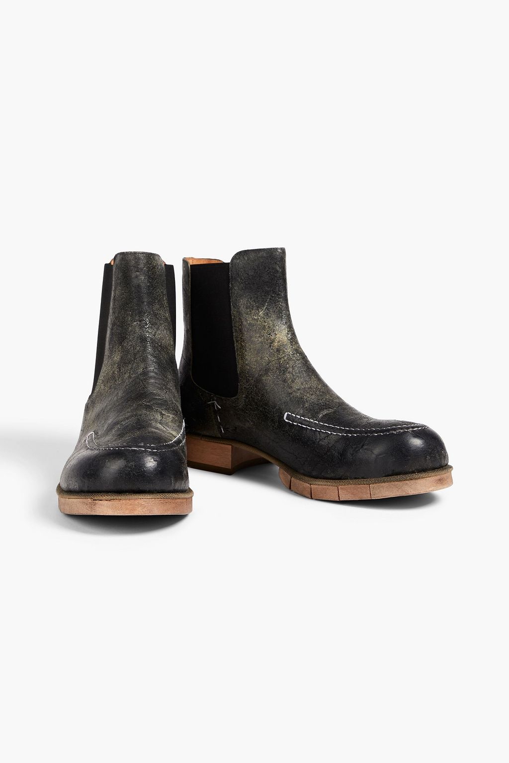 MAISON MARGIELA Cracked-leather Chelsea boots