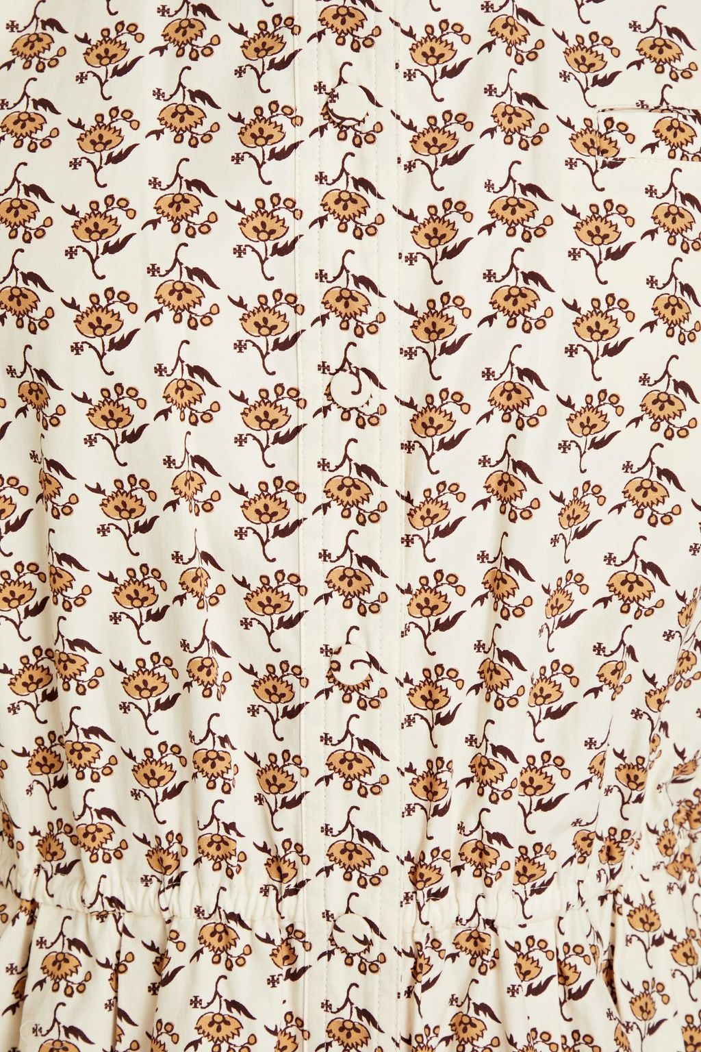 TORY BURCH فستان متوسط الطول ’دانديليون’ من البوبلين القطني مزين بطبعات