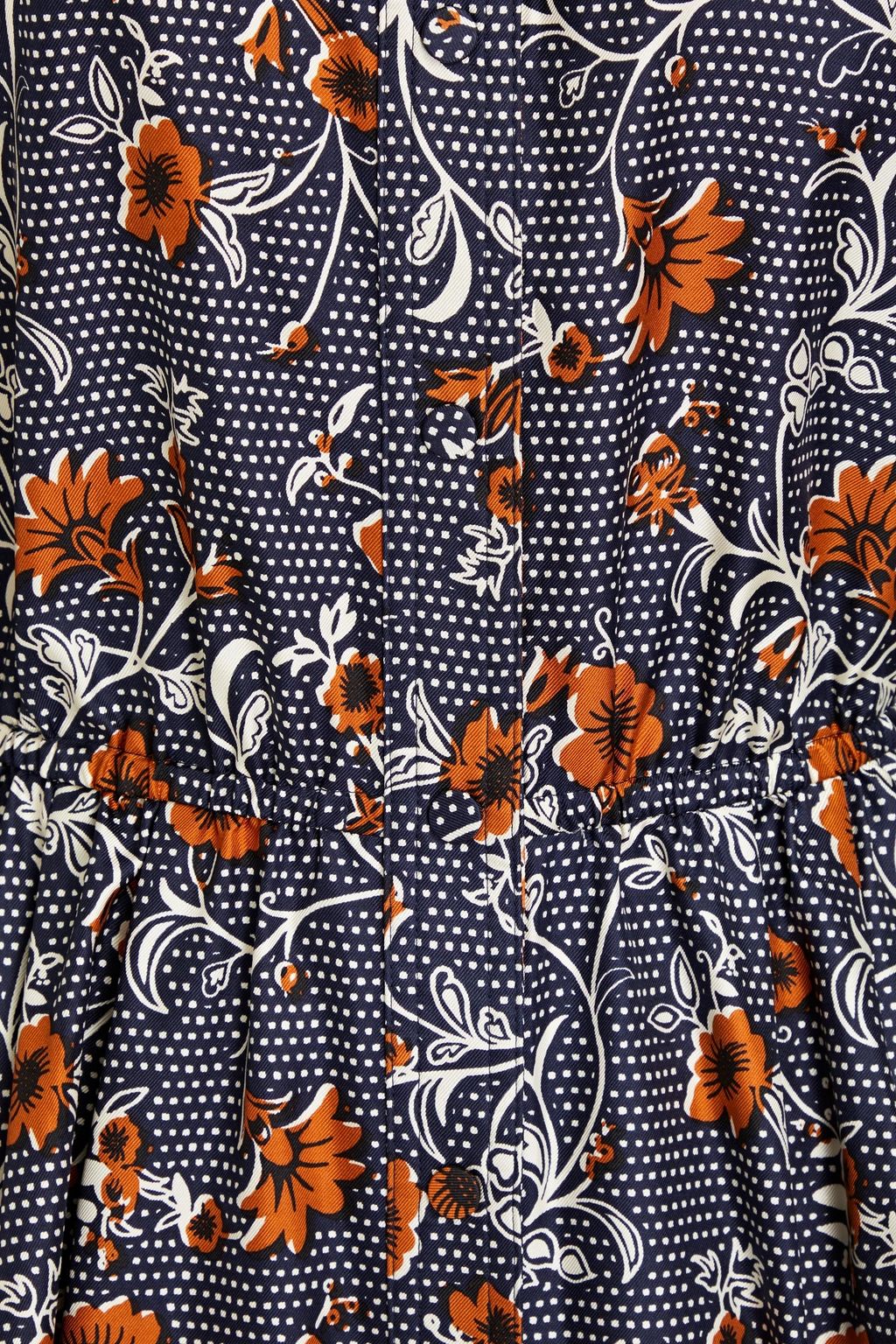 TORY BURCH Eleanor Midikleid aus Seiden-Twill mit floralem Print