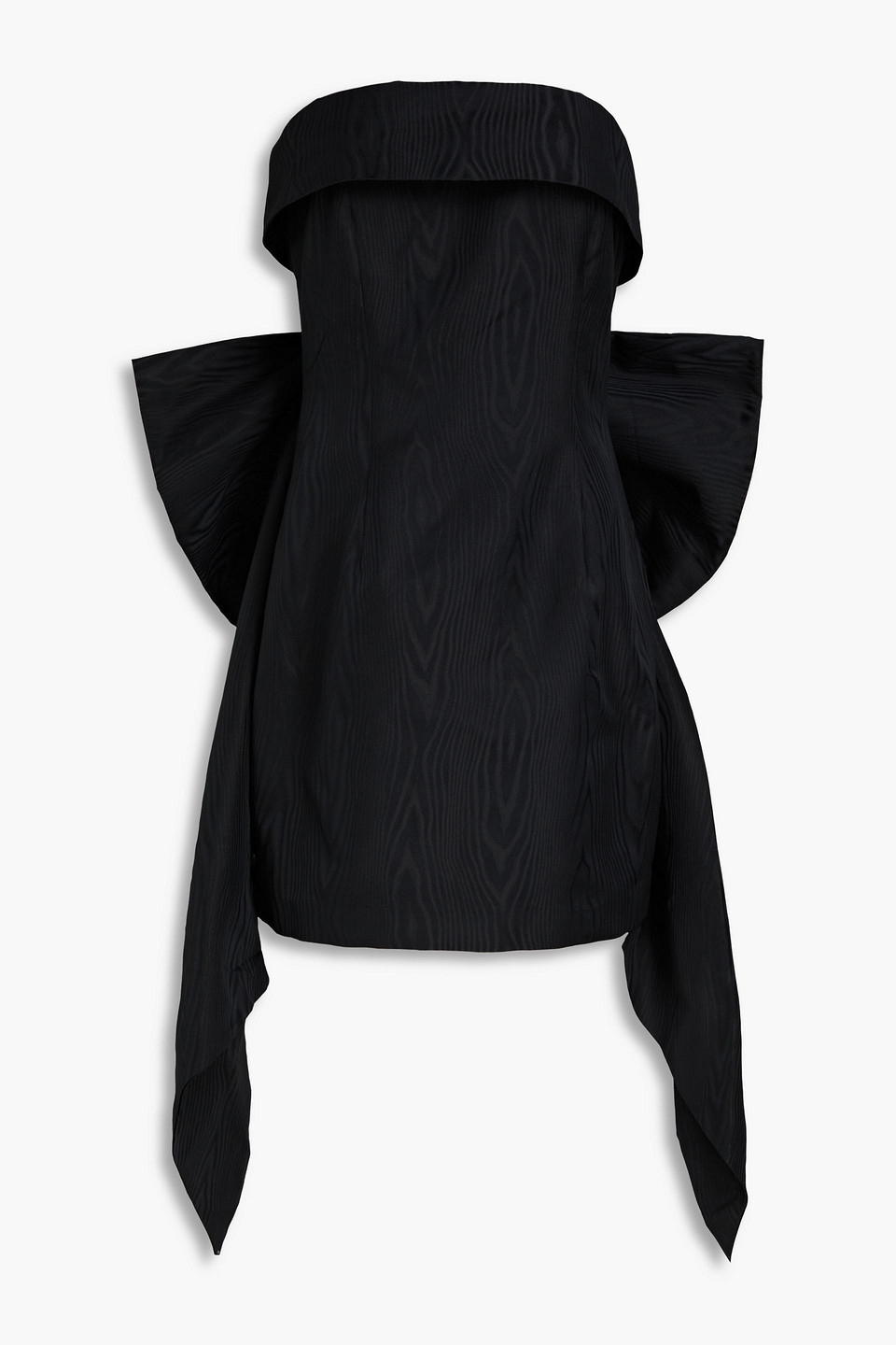 Rebecca Vallance - Malone strapless bow-embellished moire mini dress - Black - UK 16