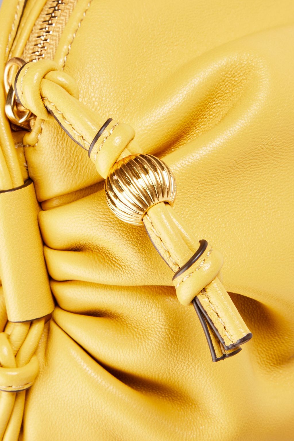 TORY BURCH レザー ショルダーバッグ ギャザー入り