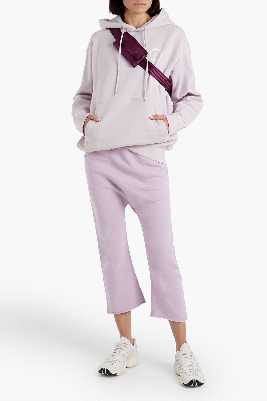 NILI LOTAN SF cropped French cotton-terry track pants