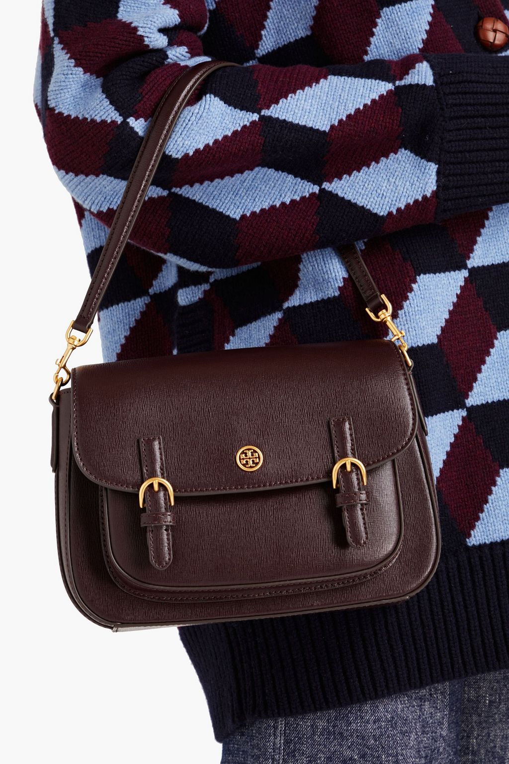 TORY BURCH Robinson Schultertasche aus strukturiertem Leder