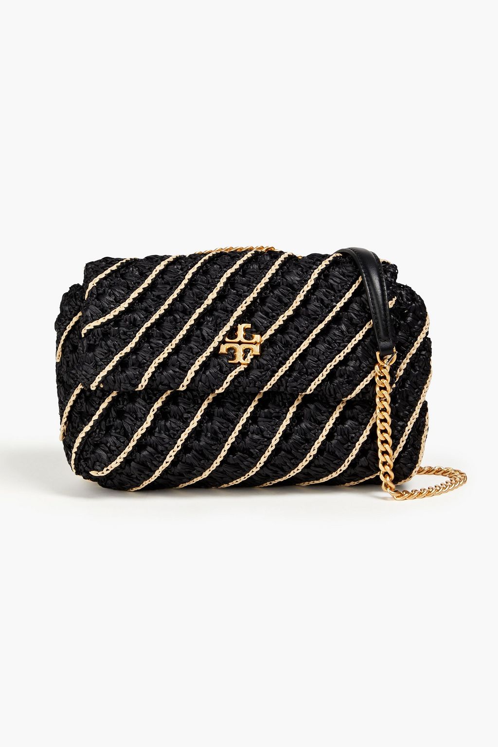 TORY BURCH Kira striped faux raffia shoulder bag | Sale up to 70% off | THE  OUTNET