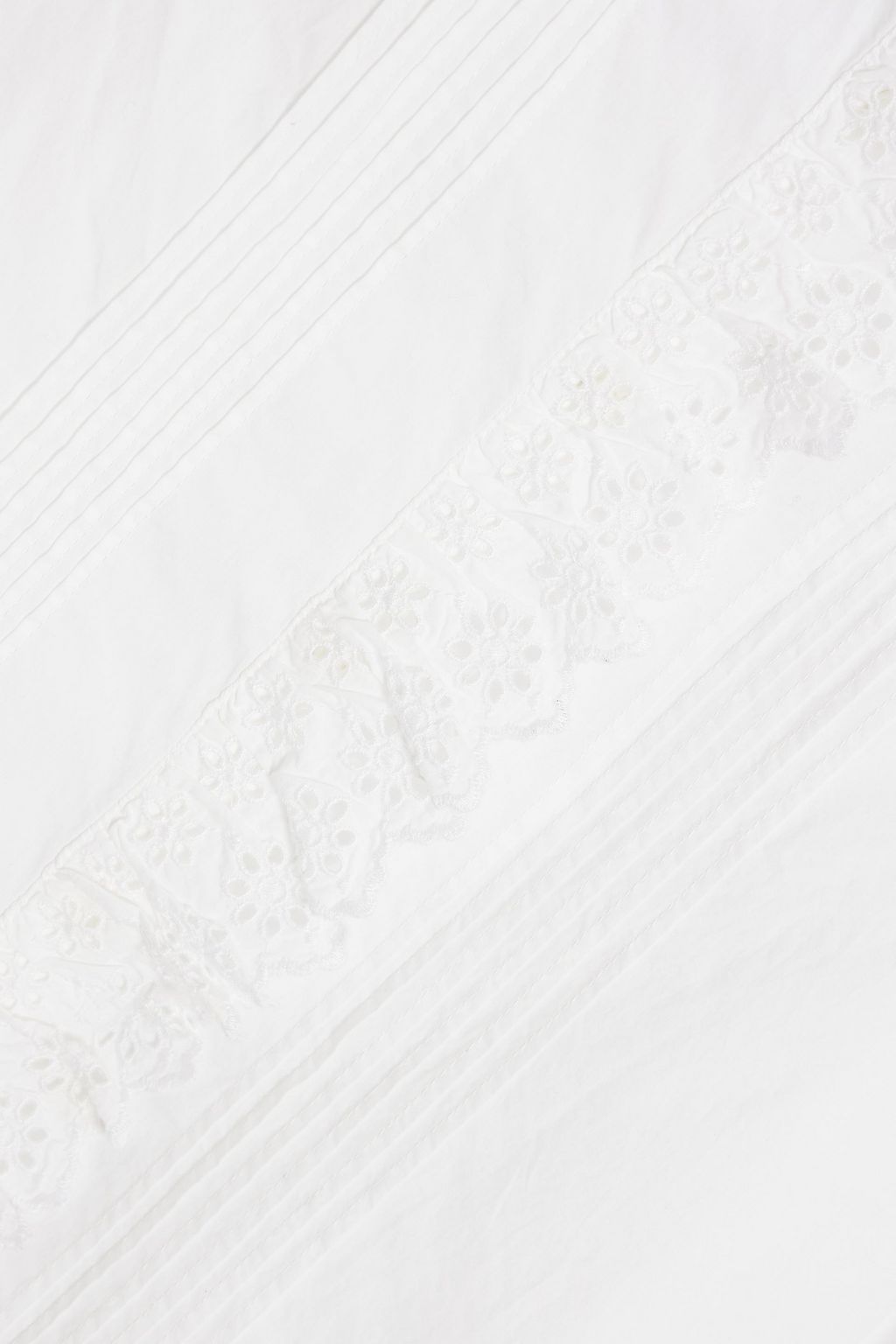 NILI LOTAN Ashlyn broderie anglaise-trimmed cotton-poplin shirt