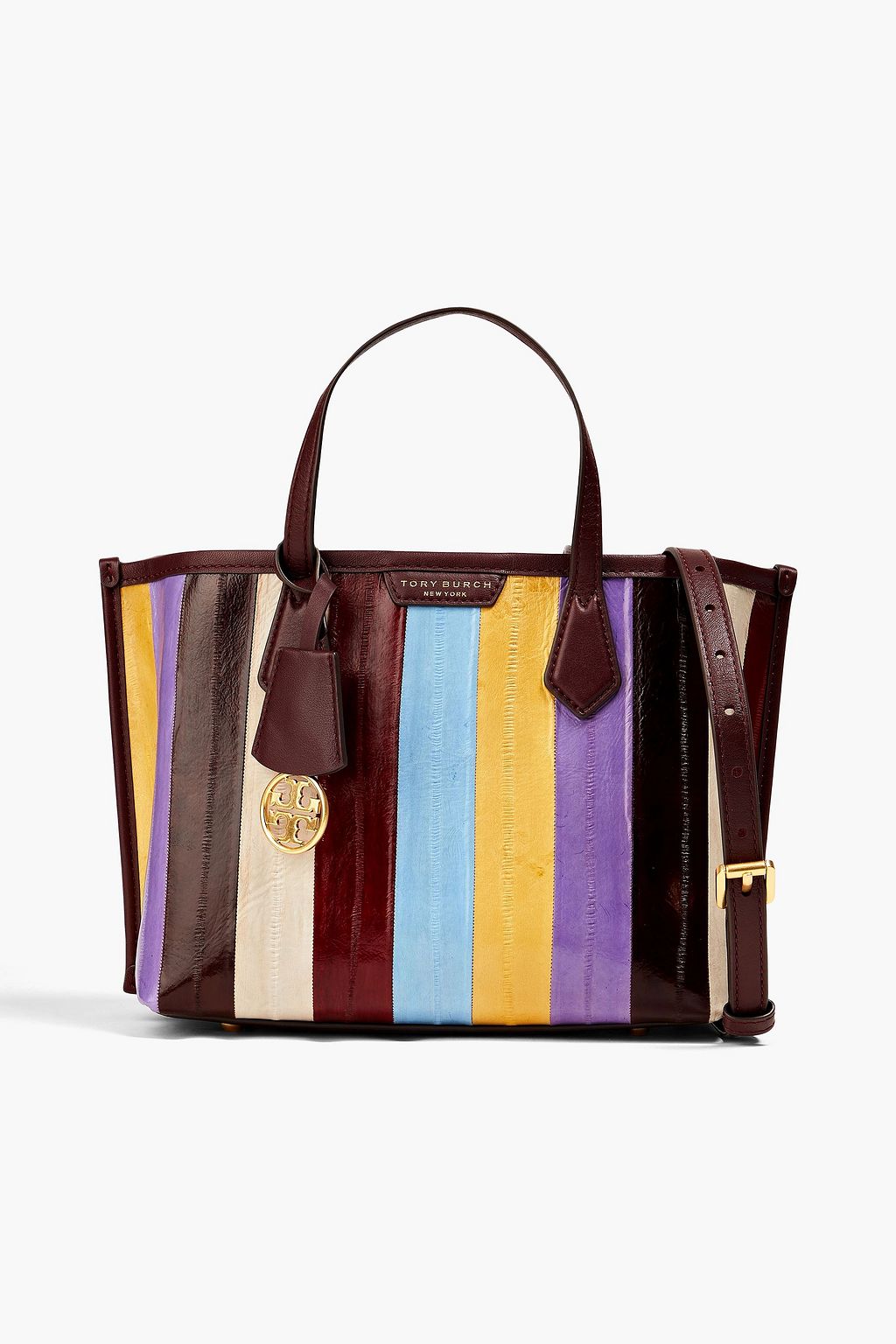 TORY BURCH Perry striped eel tote | Sale up to 70% off | THE OUTNET