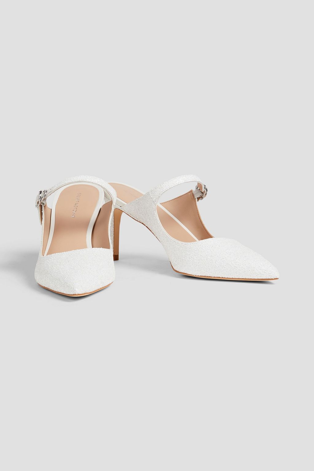STUART WEITZMAN Glittered woven mules