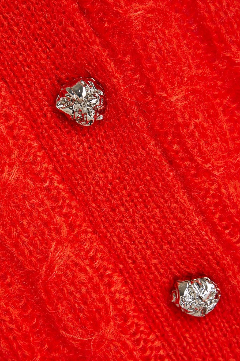 GANNI Cardigan aus einer Mohairmischung mit Zopfstrickmuster
