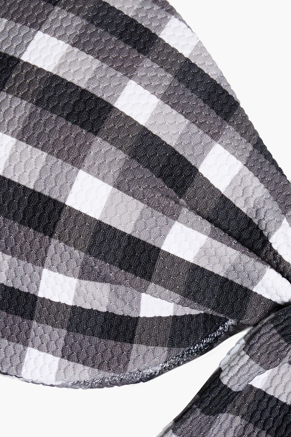 SEAFOLLY توب بكيني «بورتوفينو» من قماش سيرساكر المرن بنقشة جينجهام بتصميم باندو معقود