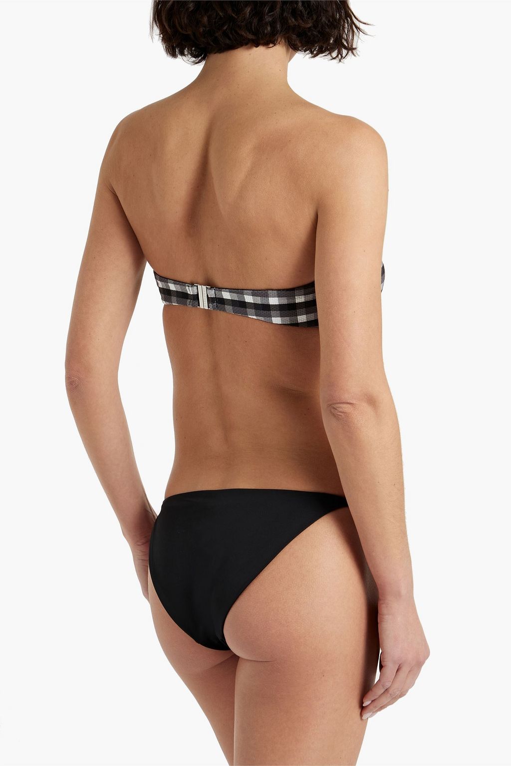 SEAFOLLY توب بكيني «بورتوفينو» من قماش سيرساكر المرن بنقشة جينجهام بتصميم باندو معقود