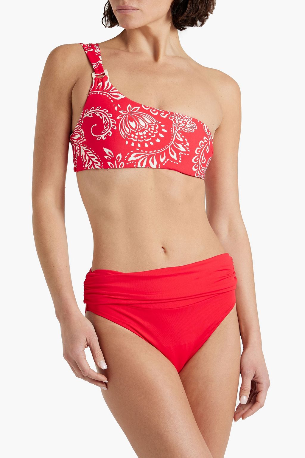 SEAFOLLY Folklore one-shoulder printed bikini top