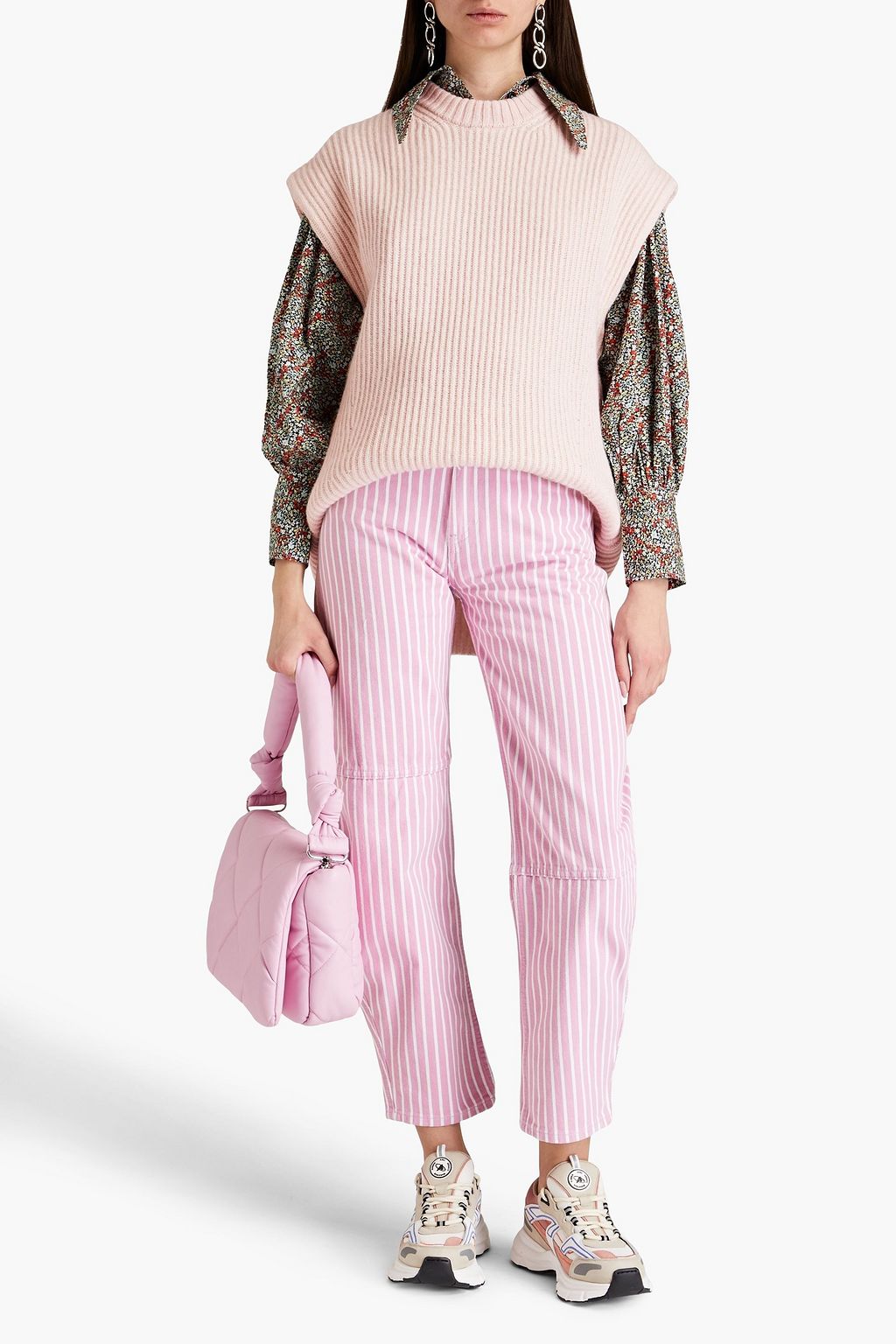 GANNI Ribbed wool-blend vest