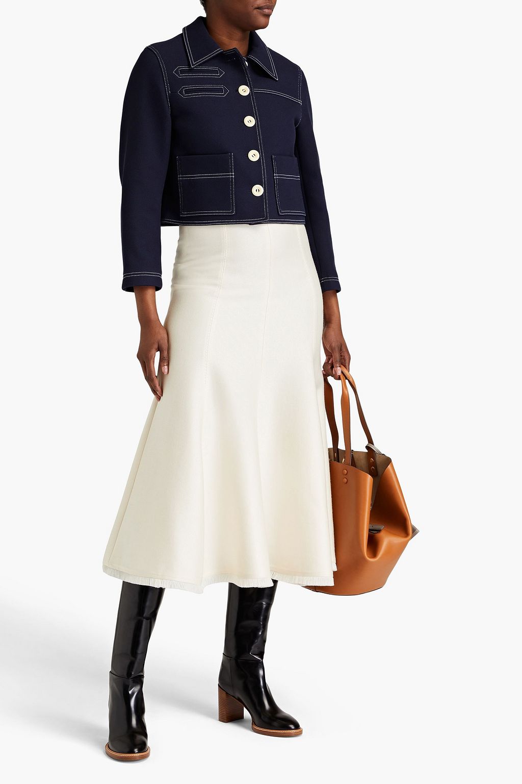 TORY BURCH Jacke aus Twill aus einer Baumwollmischung