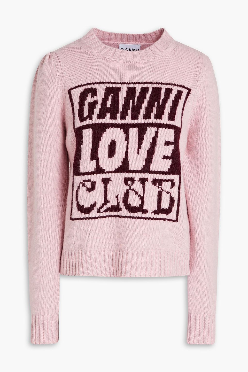 GANNI Intarsia wool-blend sweater | THE OUTNET