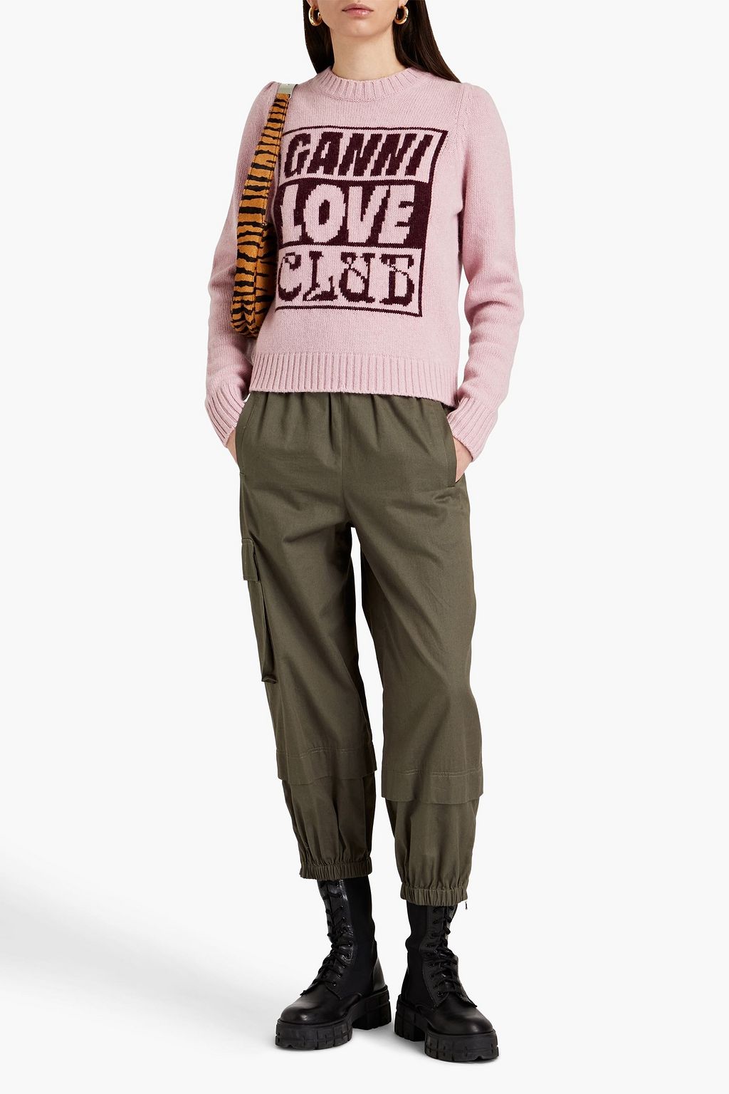 GANNI Intarsia wool-blend sweater
