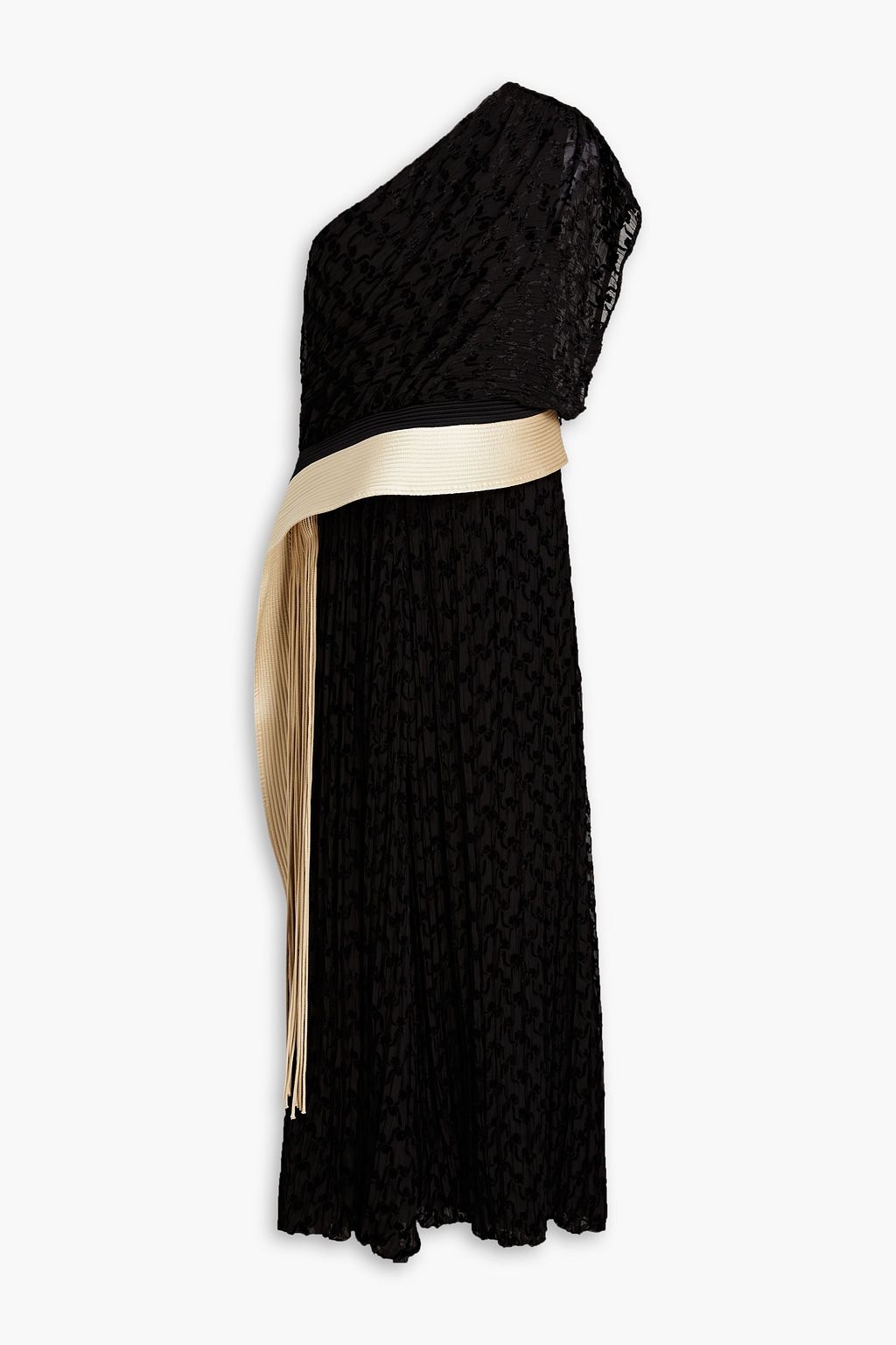 TORY BURCH One-shoulder fringed devoré-velvet midi dress | Sale up to 70%  off | THE OUTNET