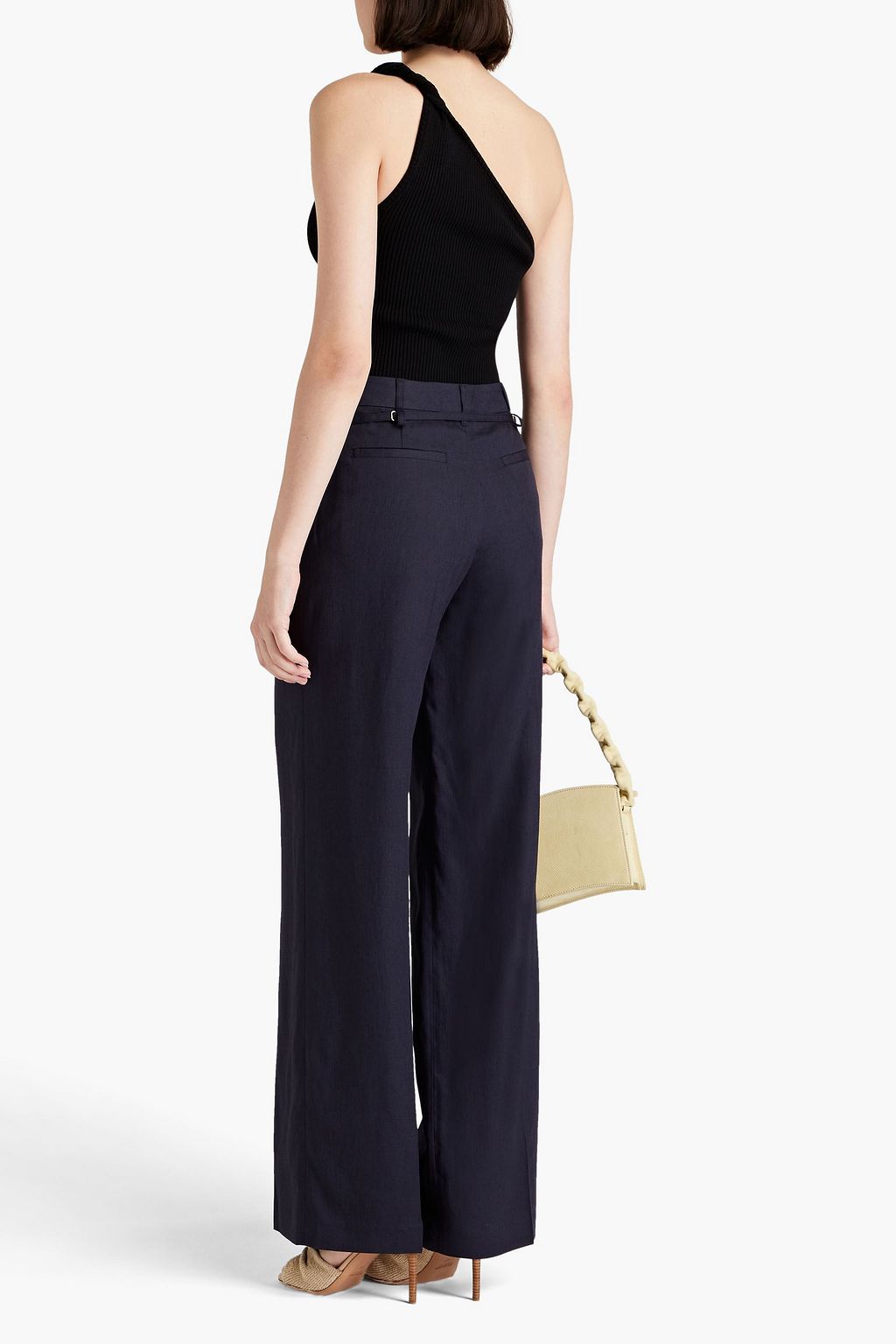 JACQUEMUS 원 숄더 리브 니트 탑
