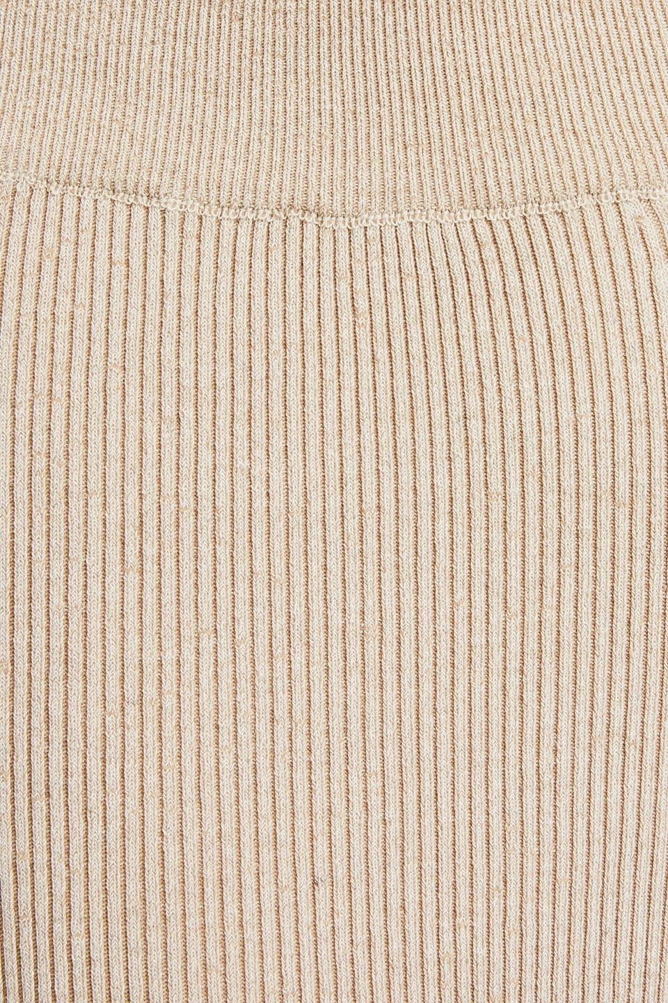 Shop Jacquemus Baunhila Ribbed-knit Flared Pants In Beige