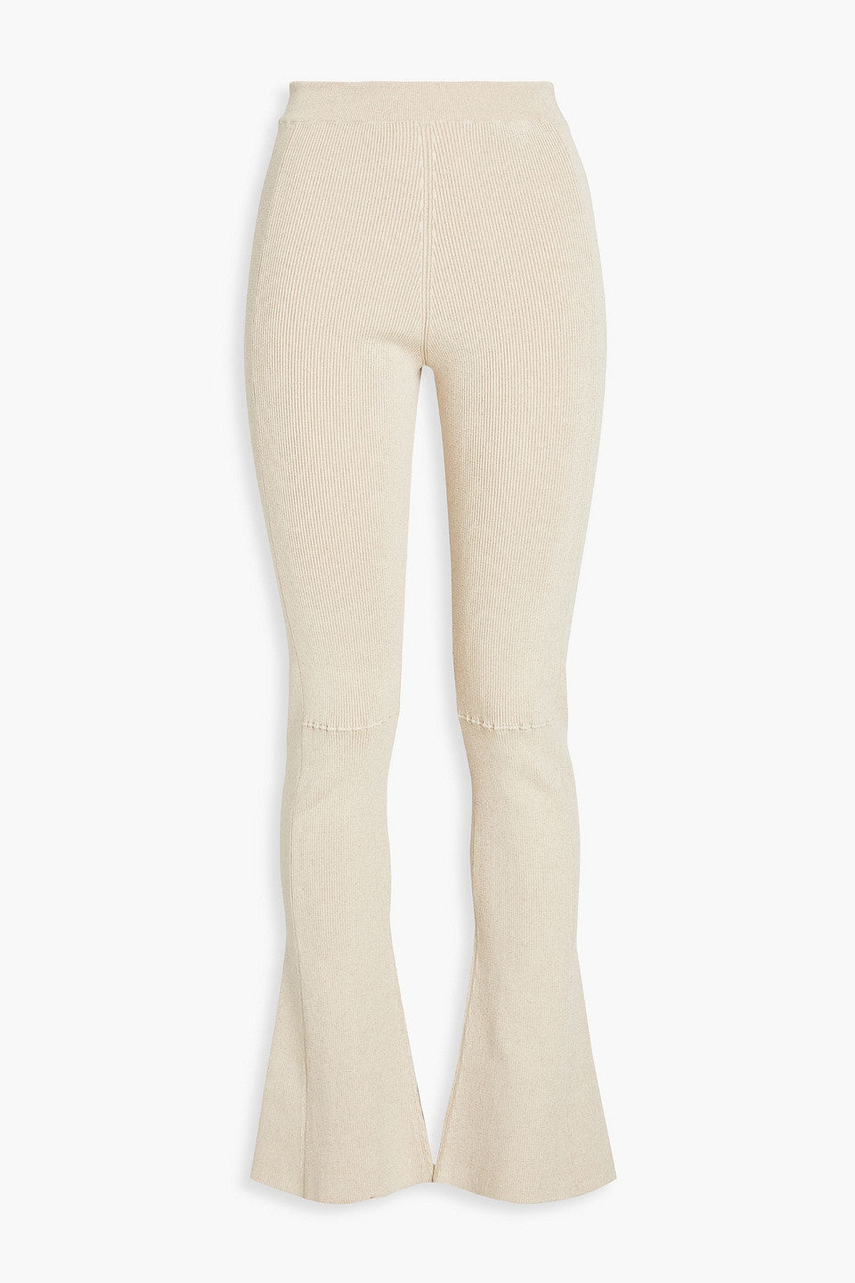 Jacquemus Tangelo Pleated Stretch-wool Flared Pants In Beige