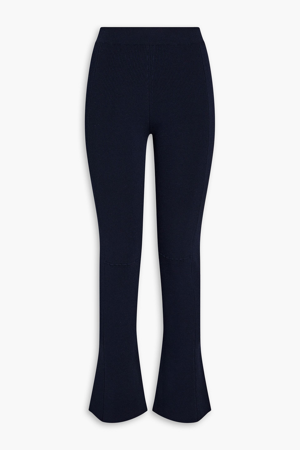 Jacquemus Le Pantalon Baunhila Ribbed-knit Flared Pants In Navy