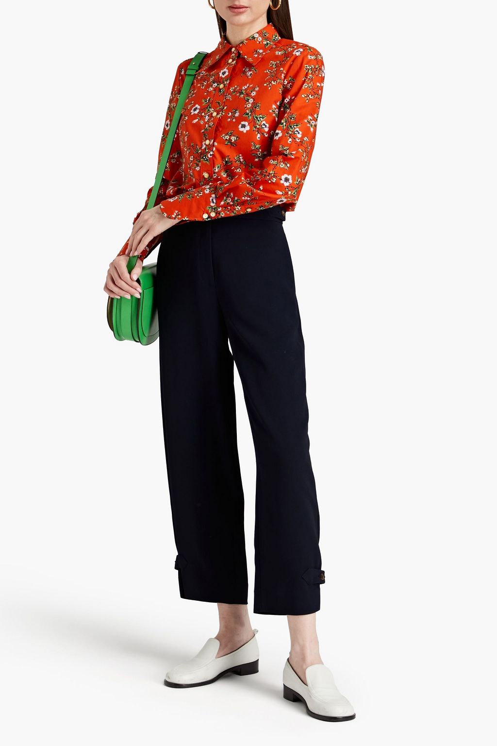 TORY BURCH Cropped crepe tapered pants