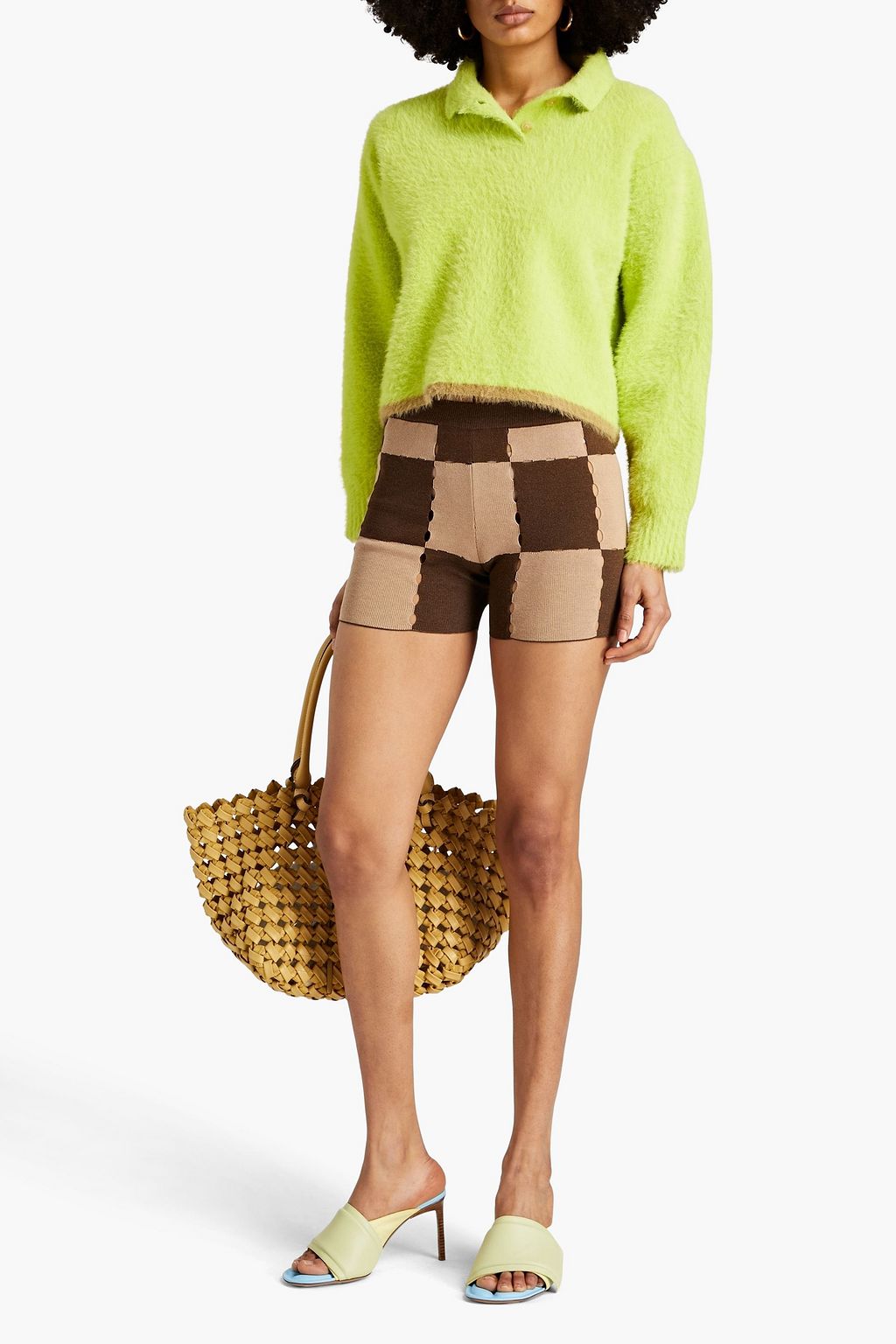 JACQUEMUS شورت «جيلاتو» من مزيج القطن بنقشة مربعات