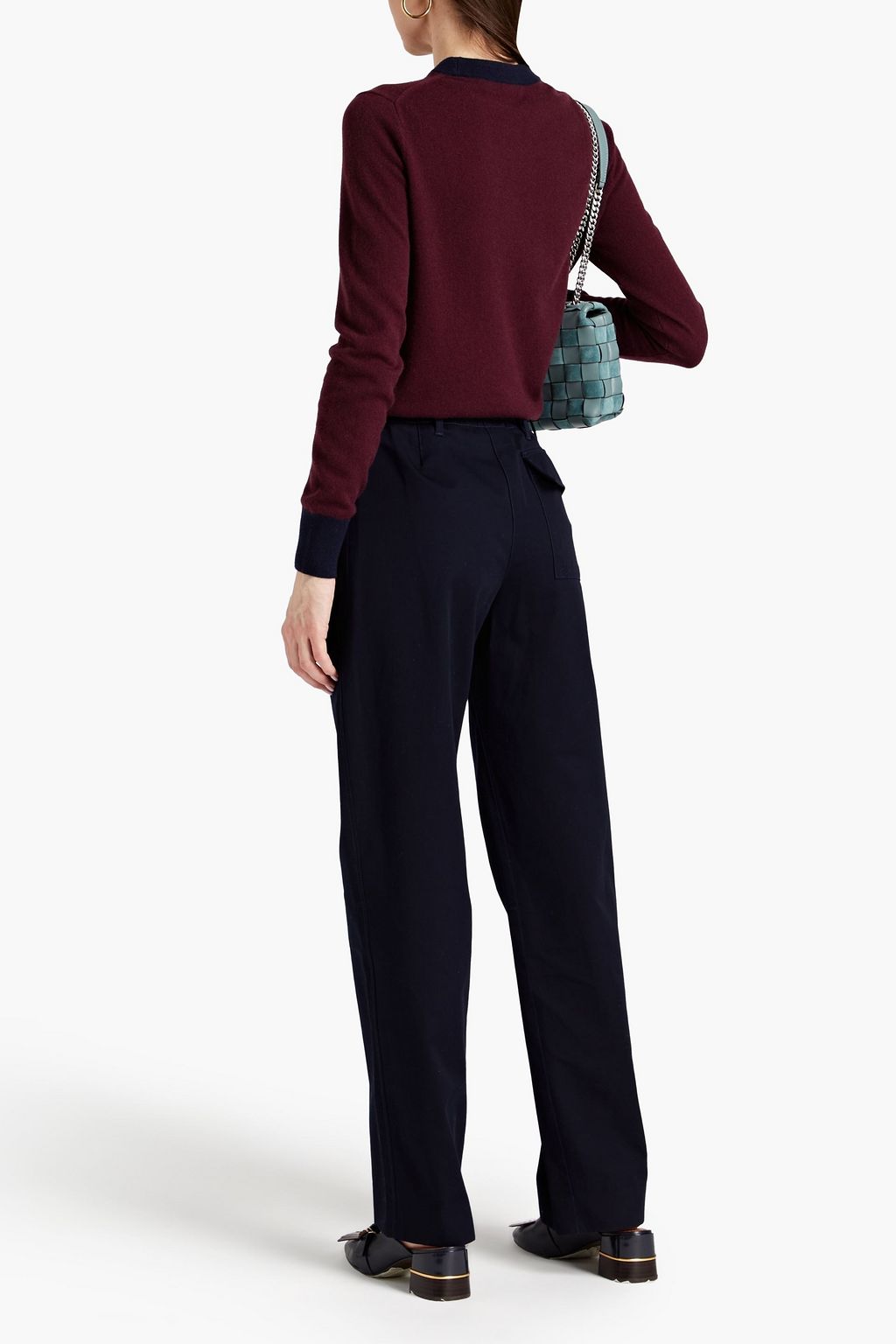 TORY BURCH 코튼 개버딘 스트레이트 레그 팬츠