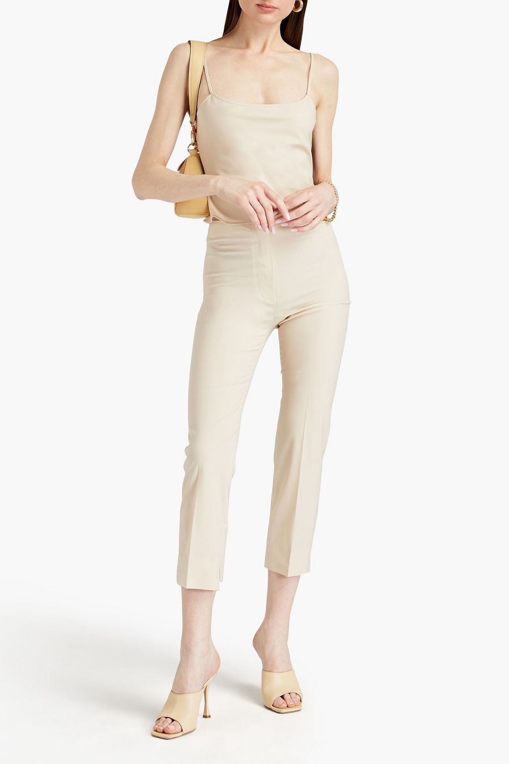 JACQUEMUS 스트레치 울 크롭 슬림 레그 팬츠