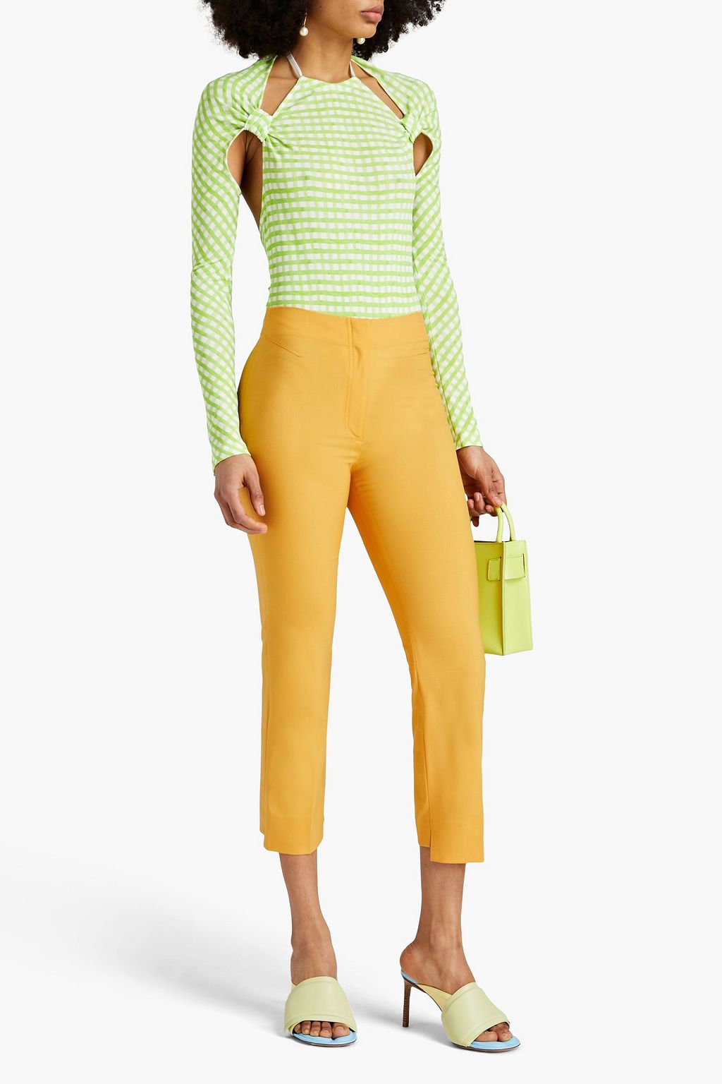 JACQUEMUS クロップド ストレッチウール スリムレッグパンツ
