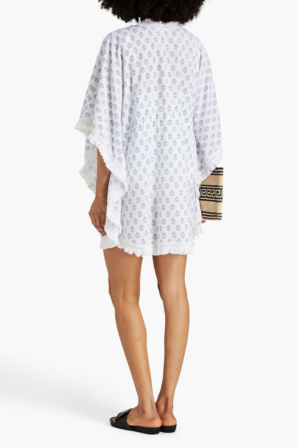 MELISSA ODABASH Crochet-trimmed printed cotton kaftan