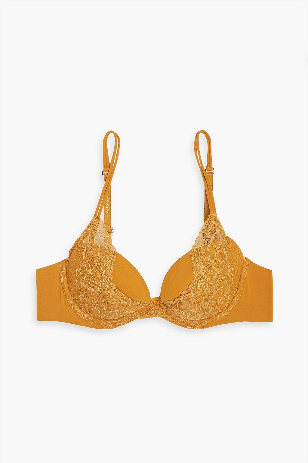 LA PERLA Corded lace-paneled stretch-jersey underwired balconette bra ...