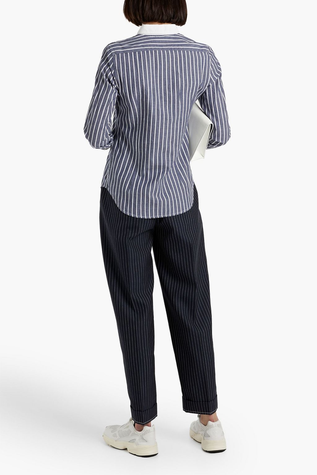 NILI LOTAN Hailey striped cotton-poplin shirt
