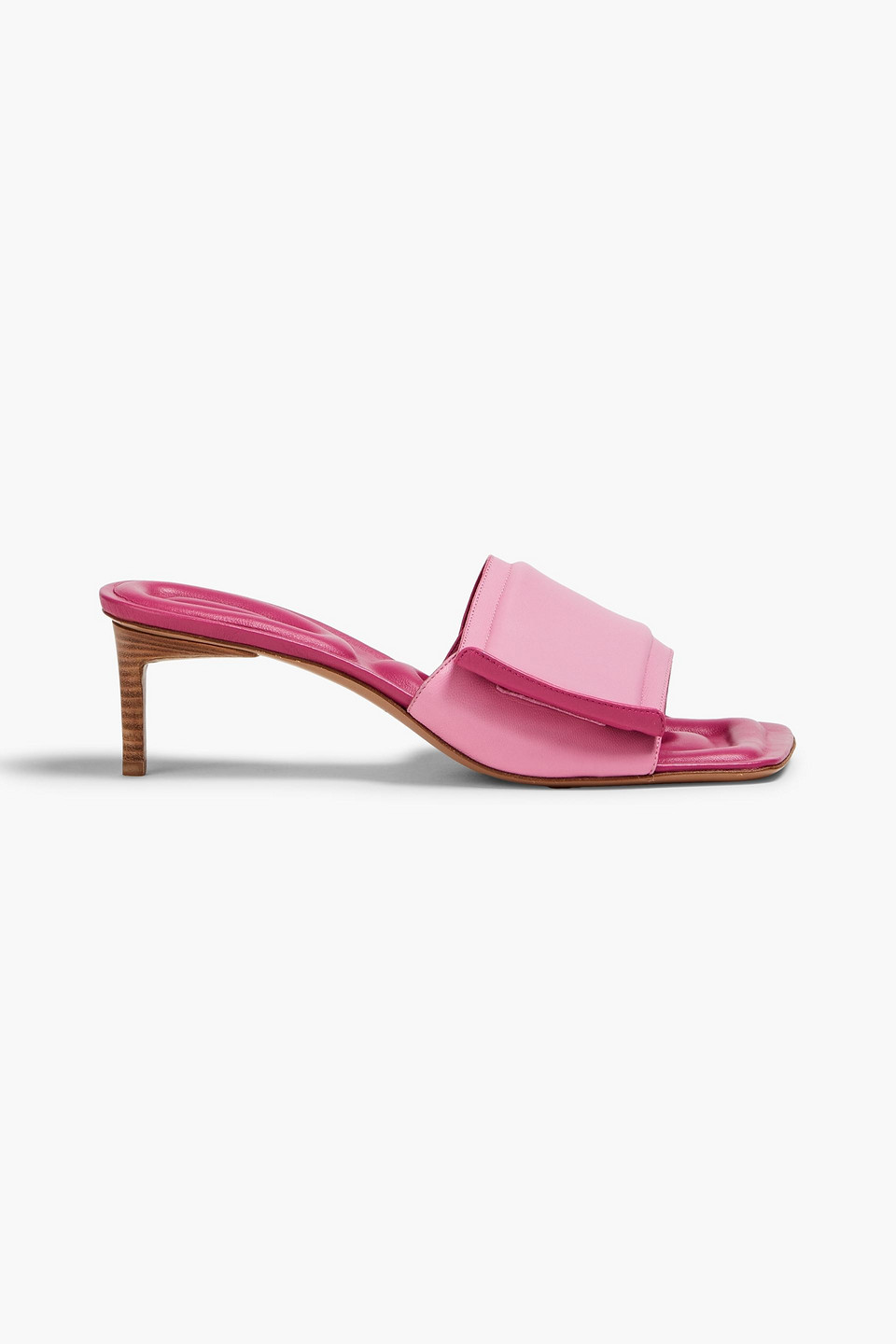 Shop Jacquemus Piscine Padded Leather Mules In Pink