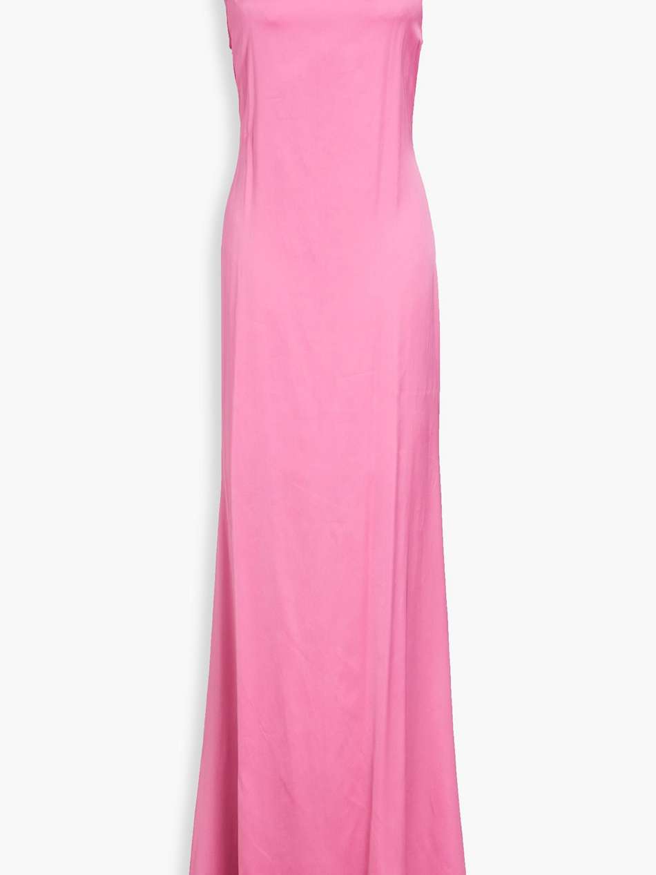 mentalo open-back satin maxi dress