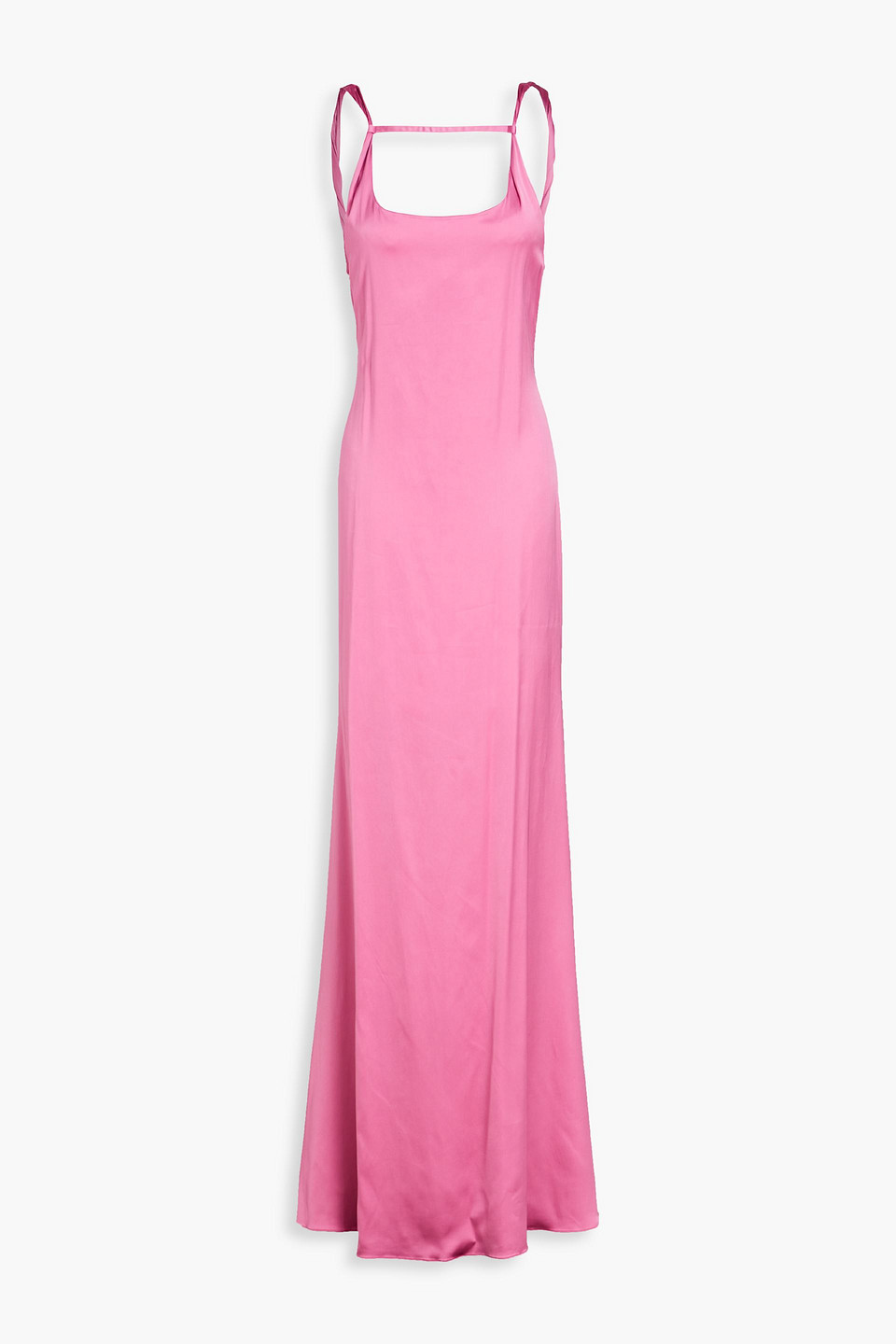 Jacquemus Mentalo Open-back Satin Maxi Dress In Pink