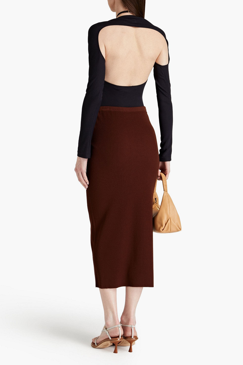 Jacquemus Nodi Cutout Knotted Jersey Bodysuit In Midnight Blue
