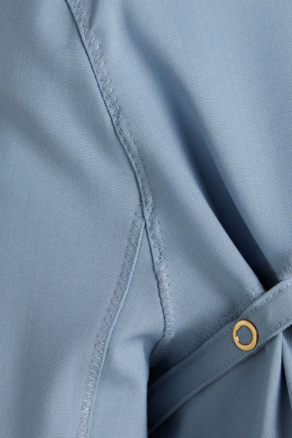 Jacquemus Le Haut Palmi Twist-front Cutout Stretch-wool Top In Slate Blue