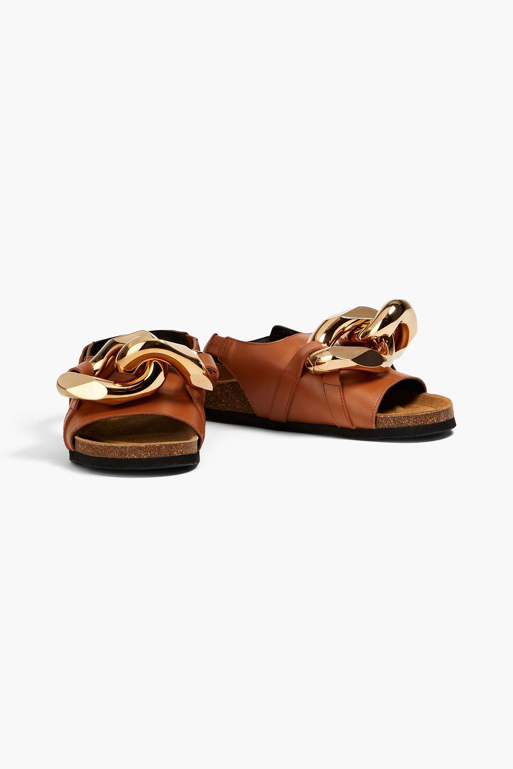 JW ANDERSON Chain embellished leather slingback sandals THE