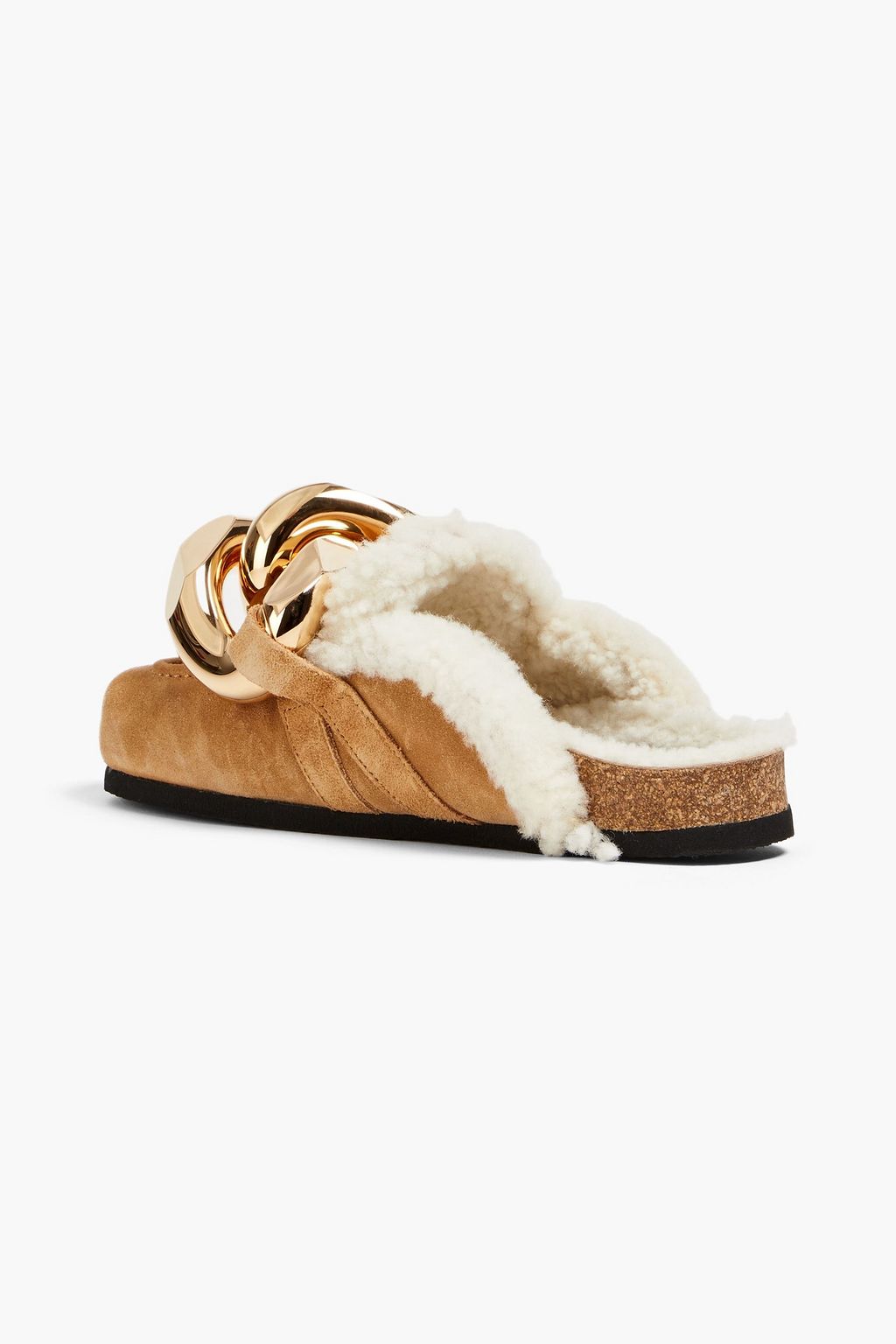 JW ANDERSON Chain-embellished suede slippers