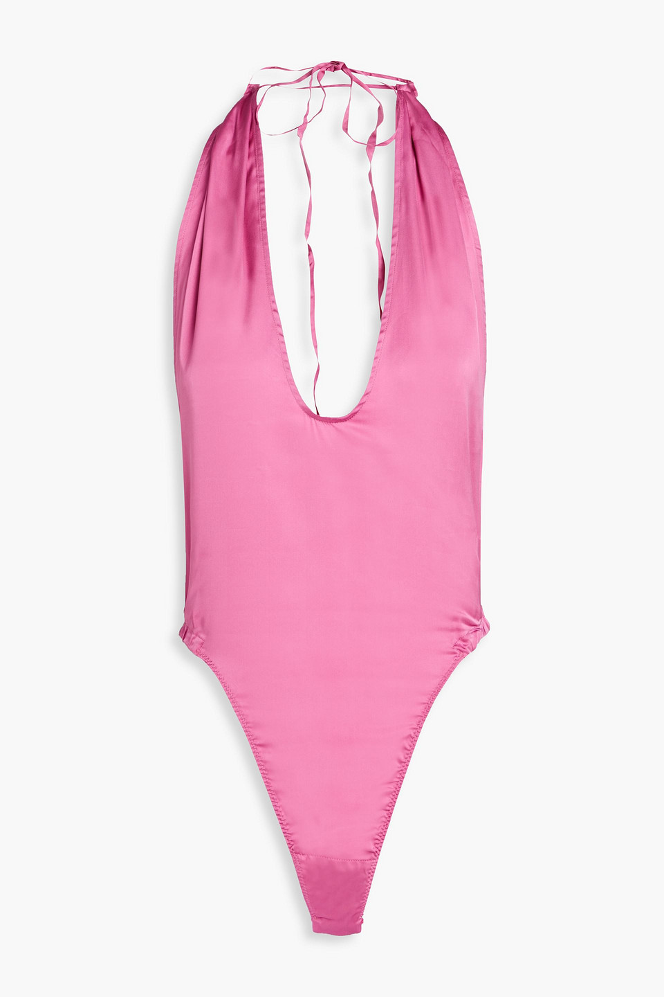 Mentalo stretch-satin halterneck bodysuit