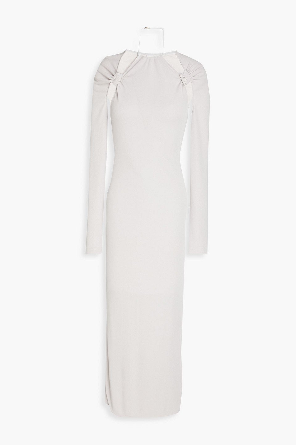 Jacquemus Nodi Cutout Knotted Jersey Midi Dress In Stone