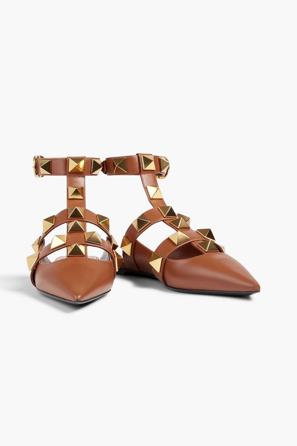 VALENTINO GARAVANI Roman Stud leather point-toe flats