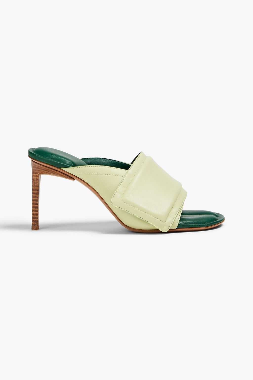 JACQUEMUS Aqua padded leather mules | THE OUTNET