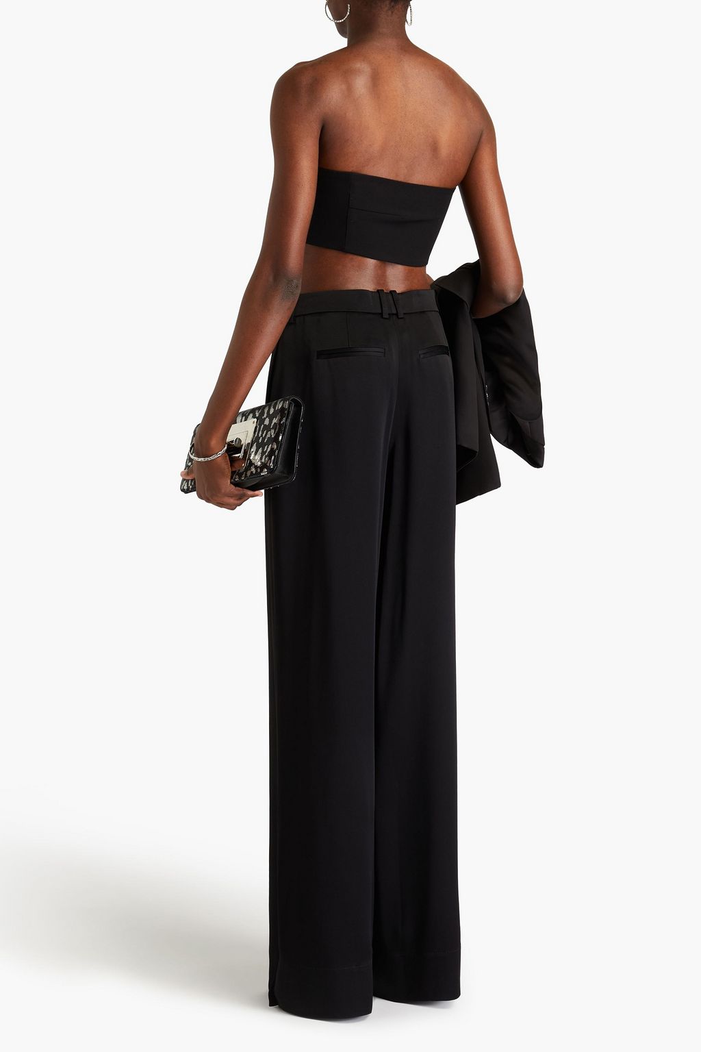 SAINT LAURENT Satin-crepe wide-leg pants