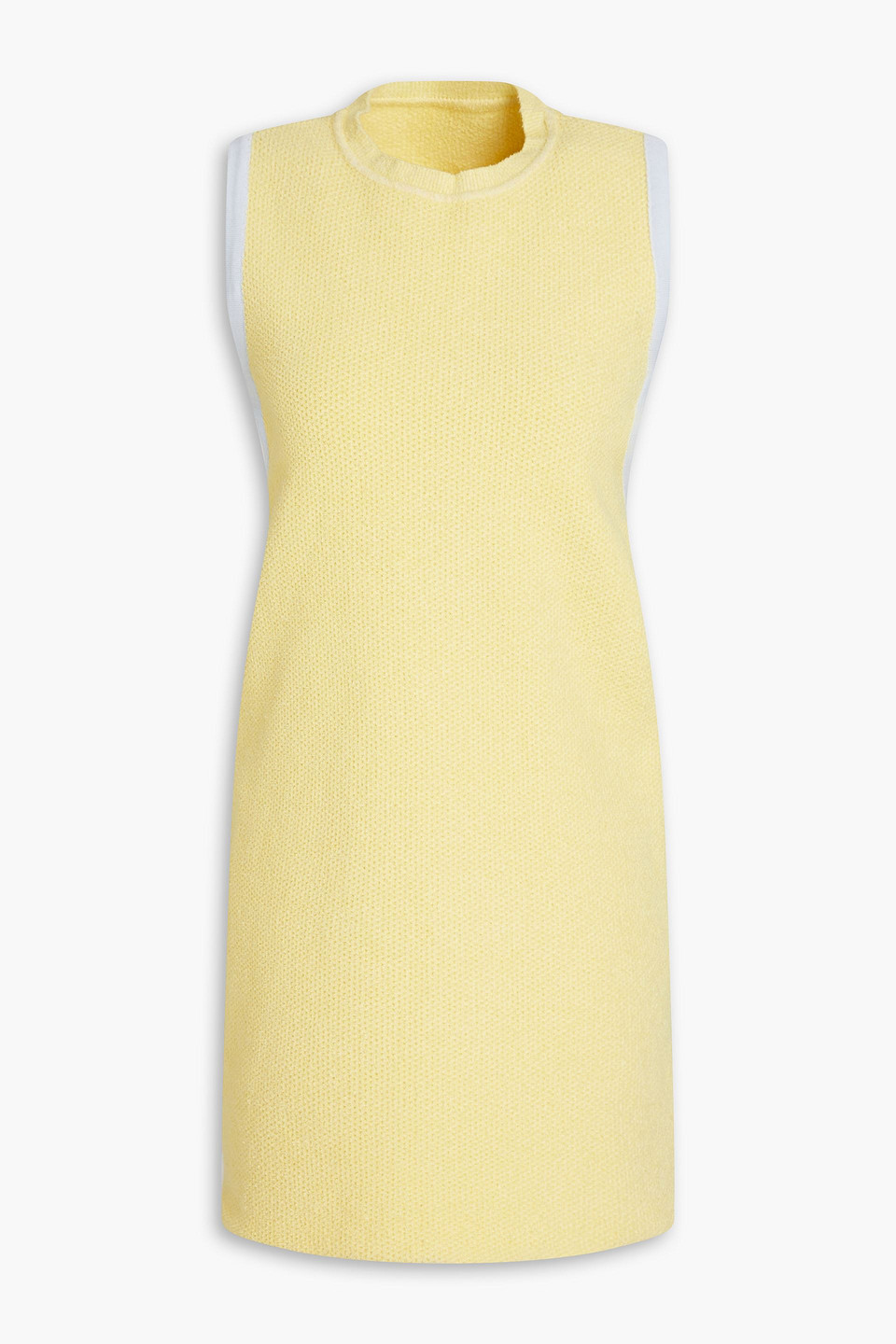 Jacquemus Sorbetto Cutout Bouclé-knit Mini Dress In Pastel Yellow