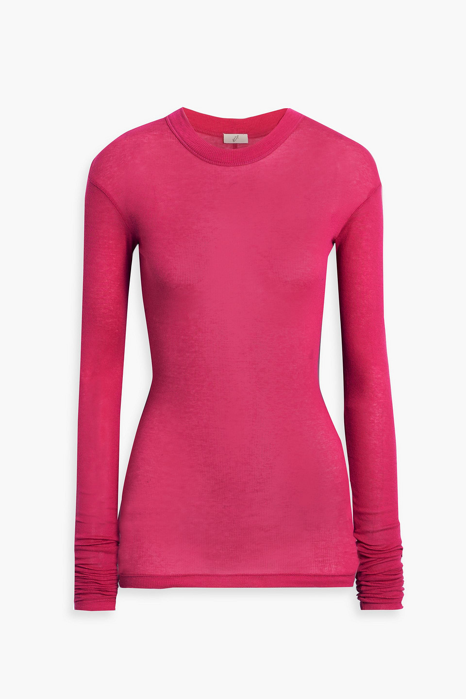 Bite Studios - Ribbed cotton-jersey top - Pink - L