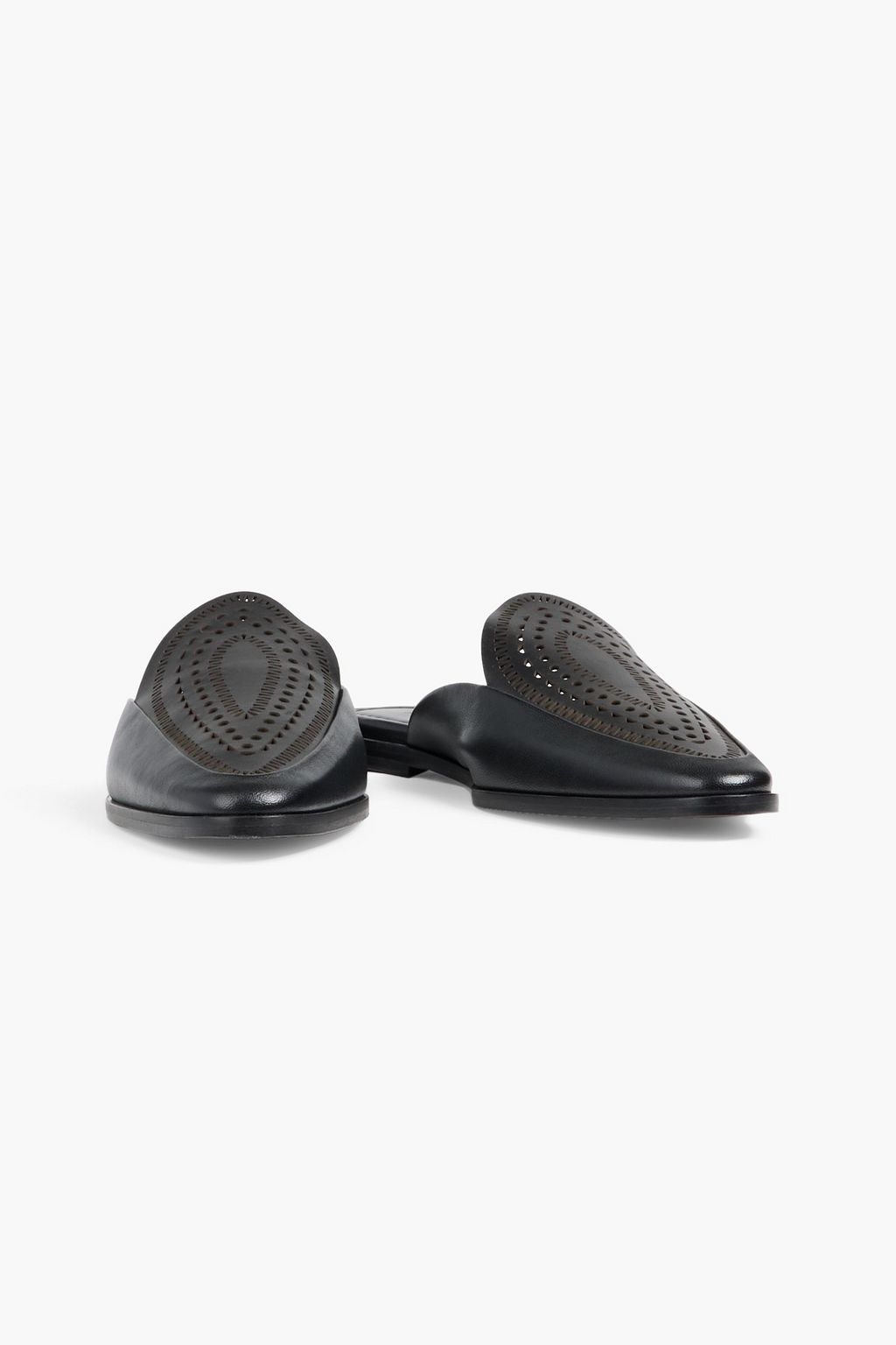 ALAÏA Vienne laser-cut leather slippers