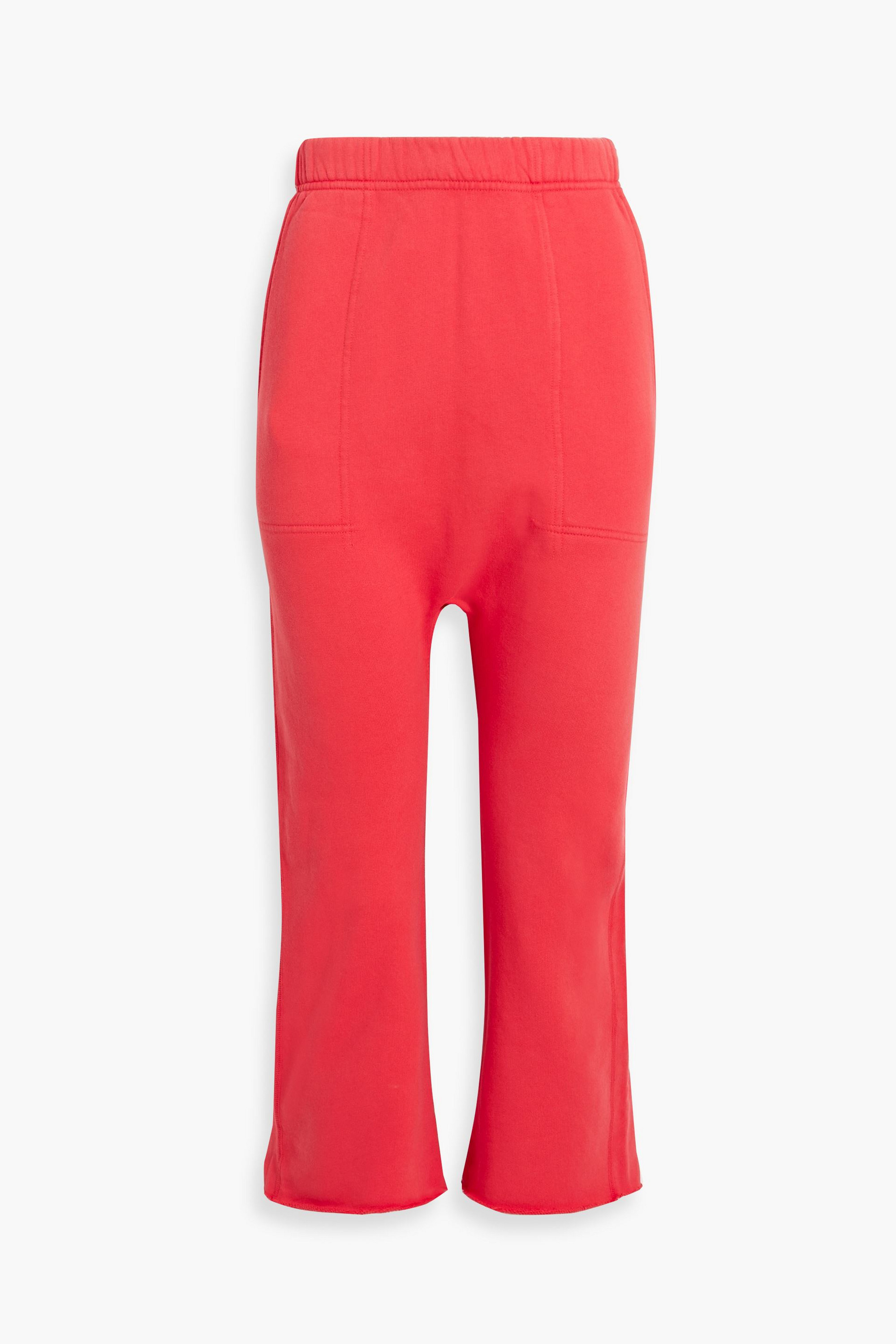 Nili Lotan SF cropped French cotton-terry track pants