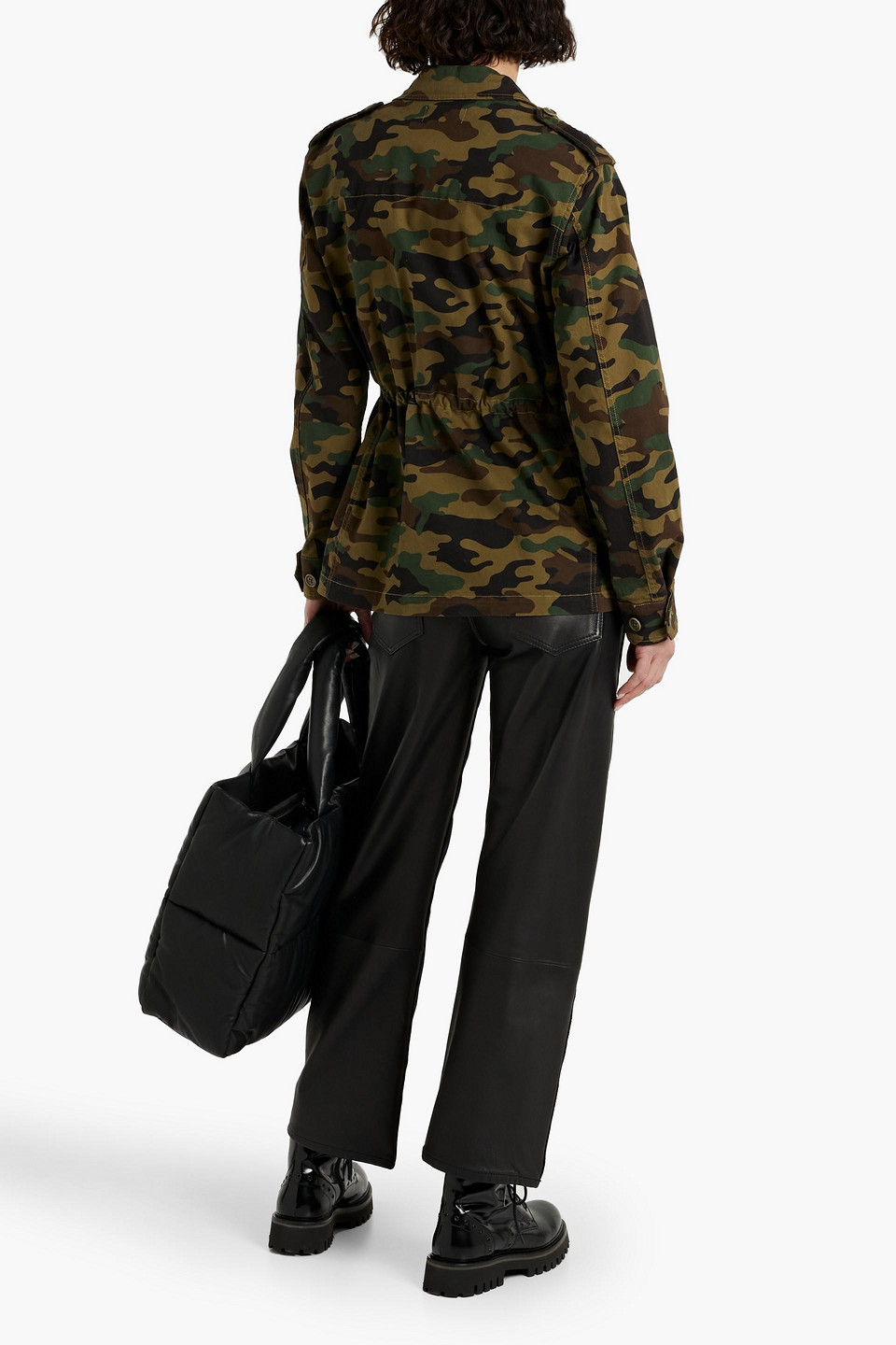 Shop Nili Lotan Wren Camouflage-print Cotton-blend Twill Jacket In Army Green